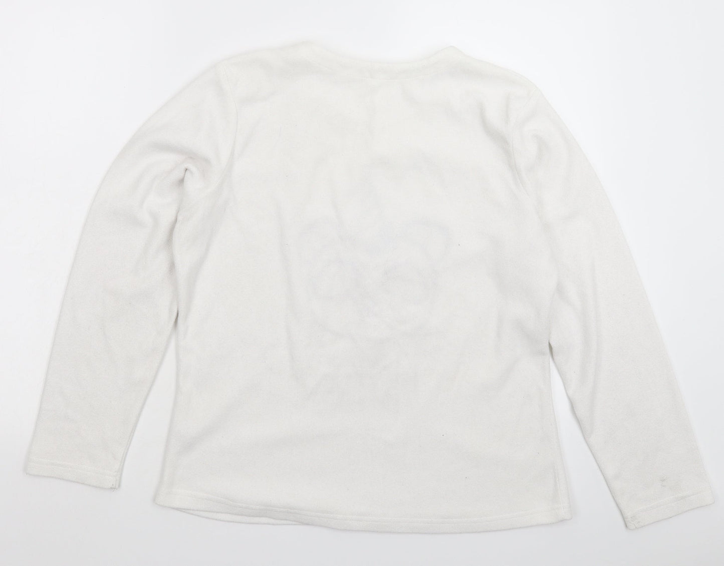 George Womens White  Fleece Pullover Jumper Size 10