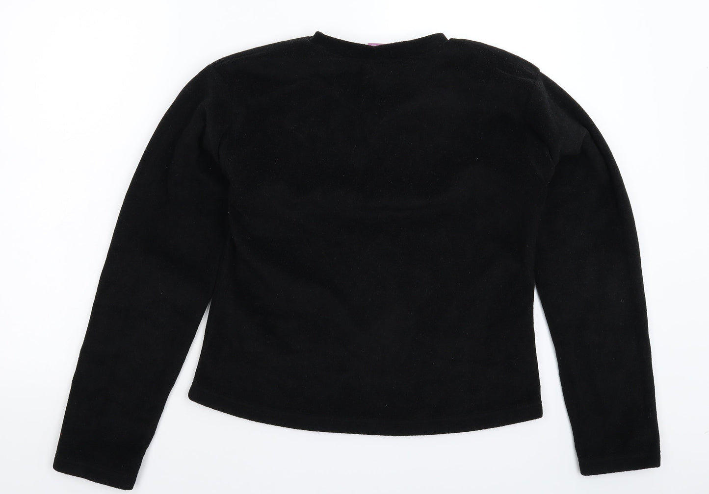 Avenue Womens Black  Fleece Pullover Sweatshirt Size 14