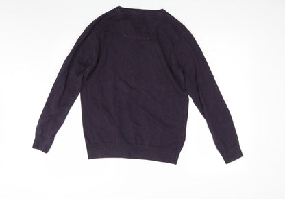 Tom Tailor Mens Purple  Knit Pullover Jumper Size S