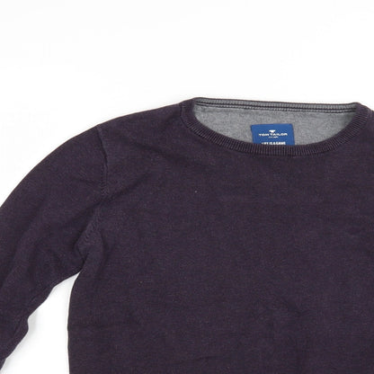 Tom Tailor Mens Purple  Knit Pullover Jumper Size S