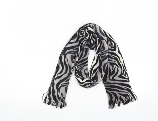 Preworn Womens Grey Animal Print Fleece  Scarf