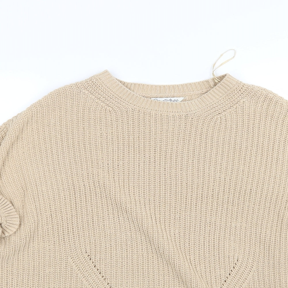 Miss Selfridge Womens Beige  Knit Pullover Jumper Size 12