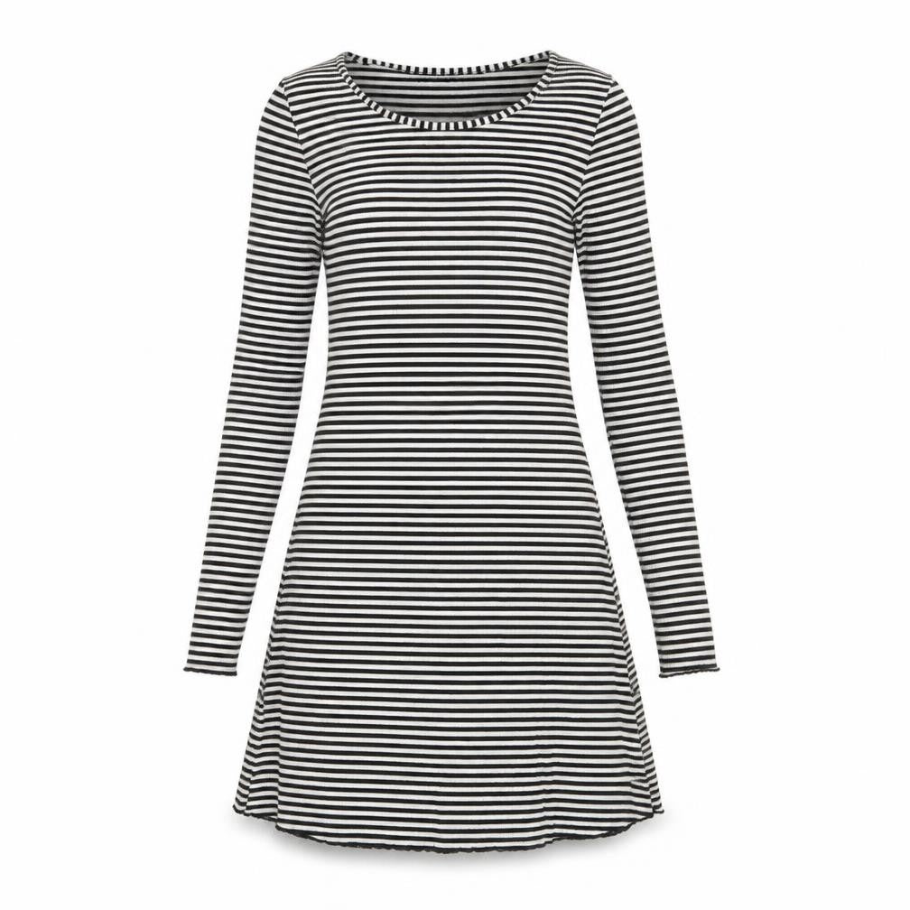 Divided Womens White Striped  A-Line  Size 8