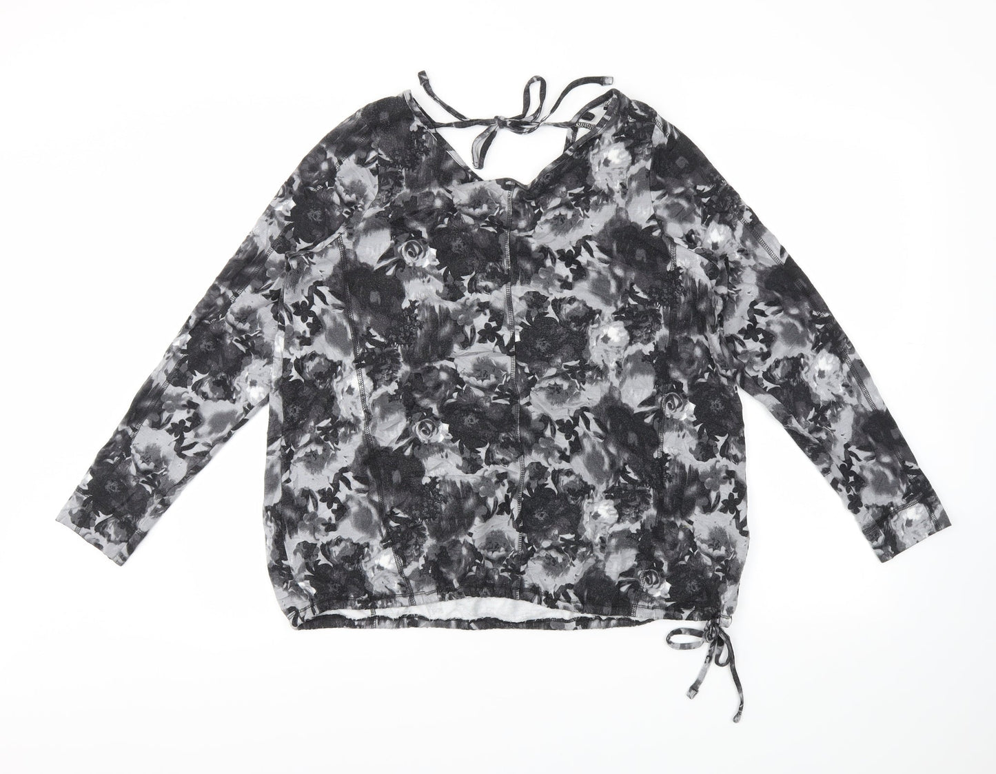 NEXT Womens Grey Floral  Basic Blouse Size 14