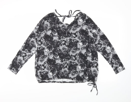 NEXT Womens Grey Floral  Basic Blouse Size 14