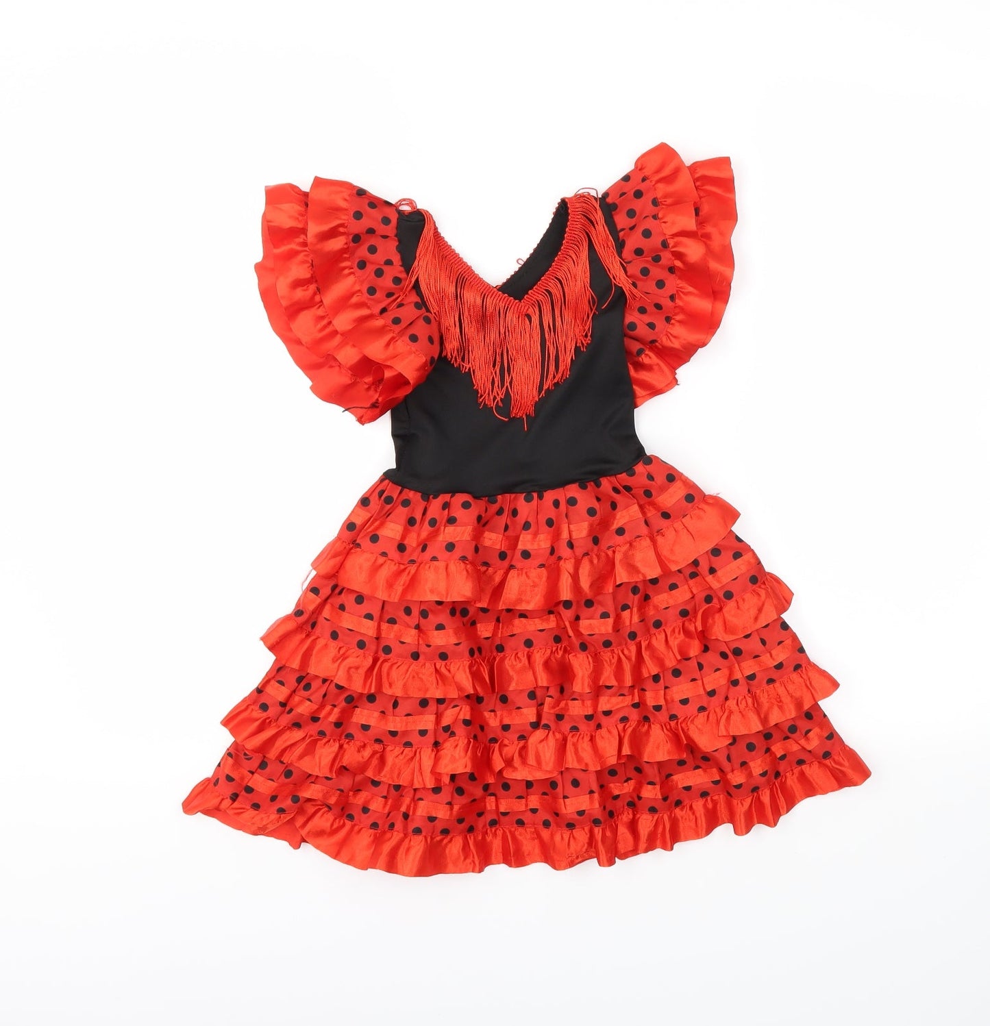 Preworn Girls Red Polka Dot  Ball Gown  Size 2 Years