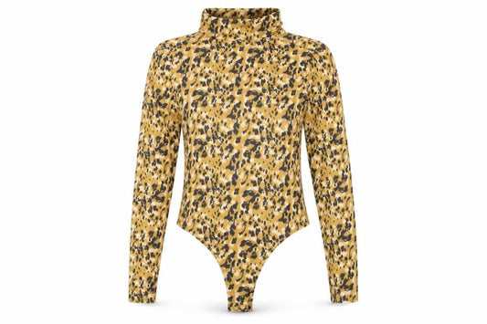 Primark Womens Yellow Animal Print  Bodysuit One-Piece Size M