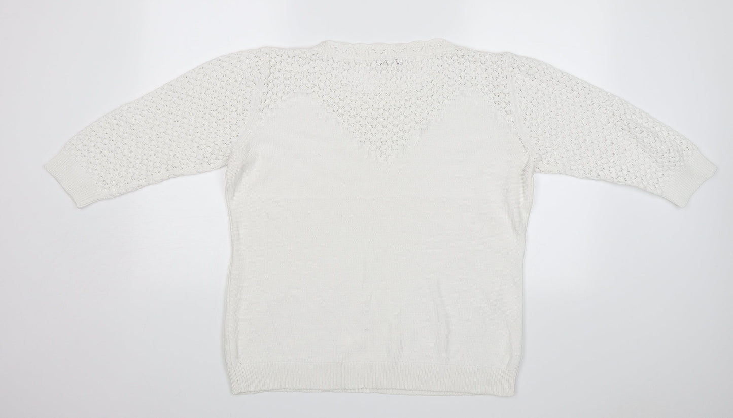 Lakeland Womens White   Pullover Jumper Size 18