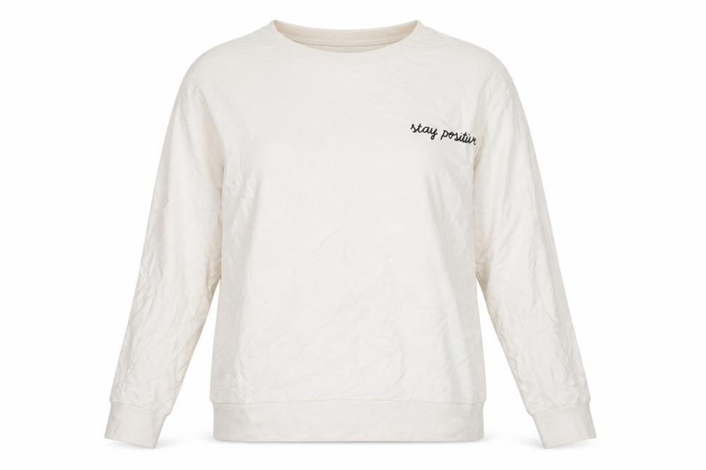 Divided Womens White   Pullover Jumper Size M  - Stay Positive
