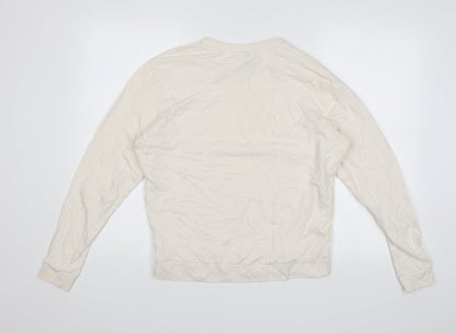 Divided Womens White   Pullover Jumper Size M  - Stay Positive