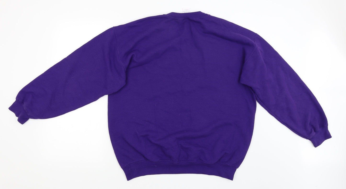 Gildan Mens Purple   Pullover Jumper Size L