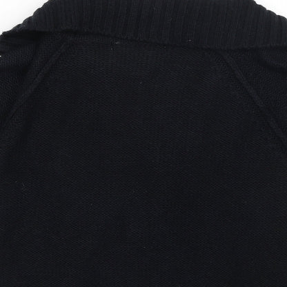 Preloved Internacionale Womens Black   Cardigan Jumper Size 14 - Label