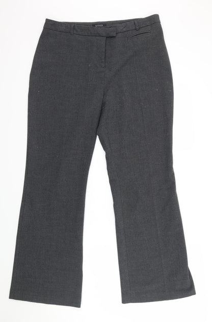 Additional front view of Soon women’s grey trousers, size UK 14, 28-inch leg