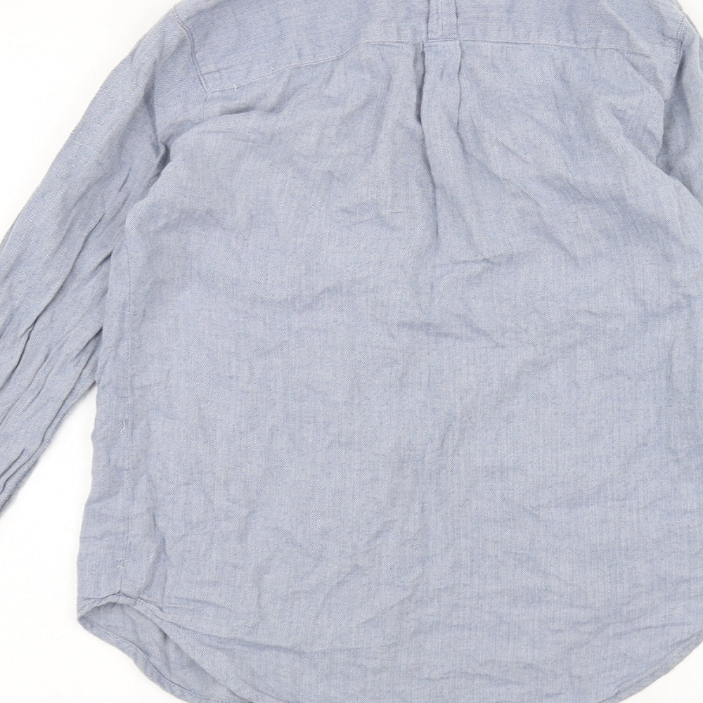George Womens Blue   Basic Button-Up Size 8