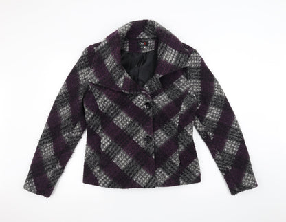 Front view of Oscar B women’s purple jacket, size UK 12