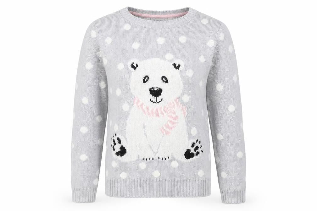 New Look Womens Grey  Knit Pullover Jumper Size 8  - Bear