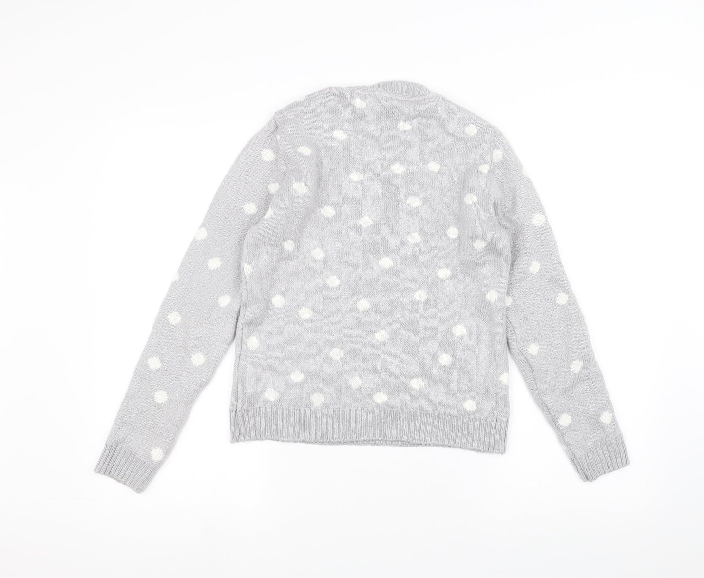 New Look Womens Grey  Knit Pullover Jumper Size 8  - Bear