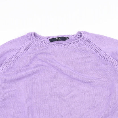 ISLE Womens Purple  Knit Pullover Jumper Size S