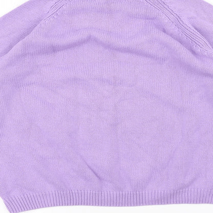 ISLE Womens Purple  Knit Pullover Jumper Size S