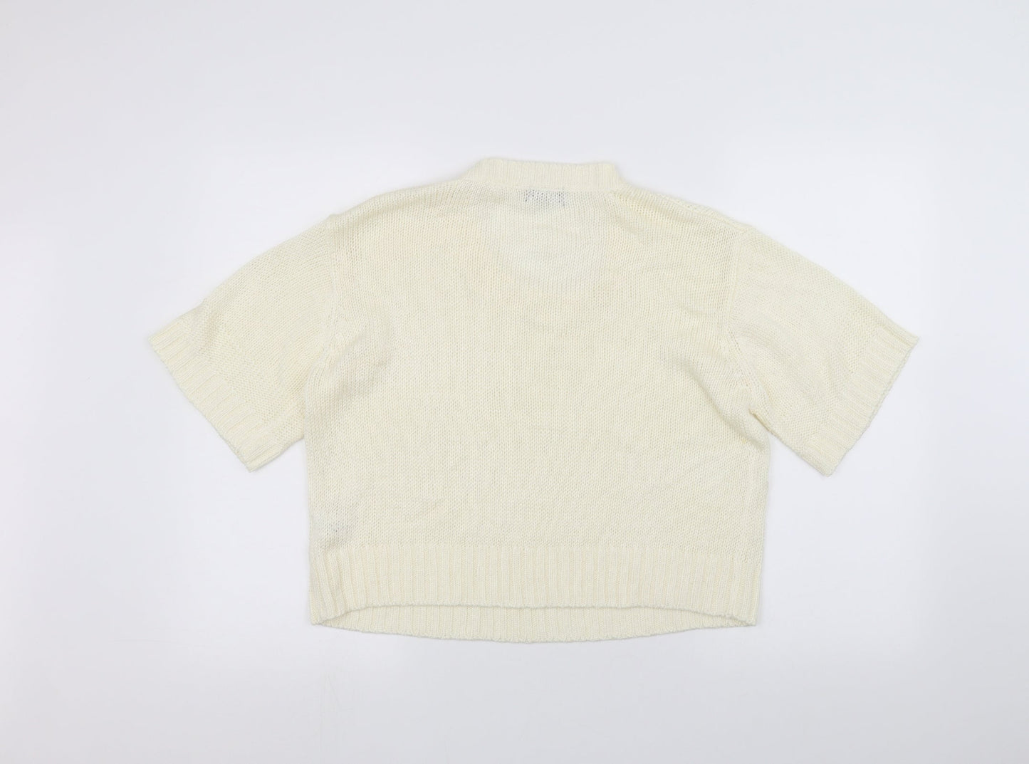 F&F Womens White  Knit Pullover Jumper Size 14