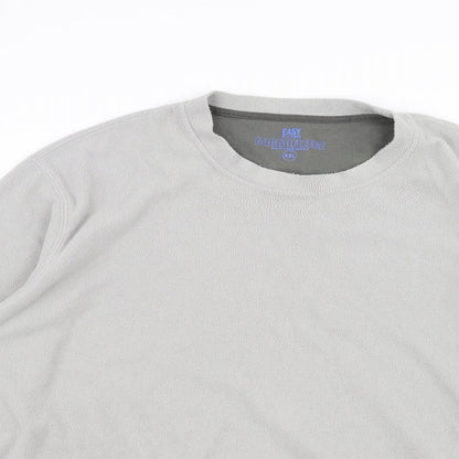 Close-up detail of Easy women’s grey jumper, size 2XL