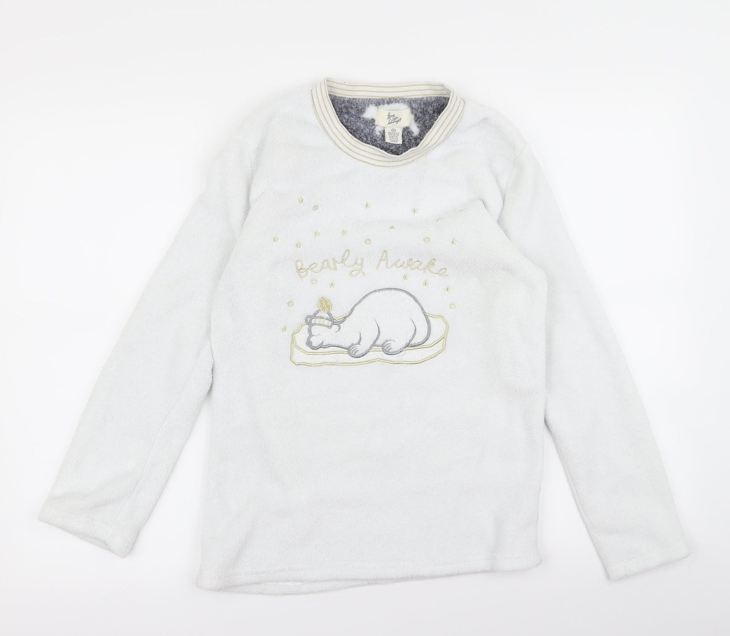 Preworn Womens White   Pullover Jumper Size S  - bearly awake