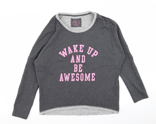 boux Womens Grey   Pullover Jumper Size 8  - wake up and be awesome