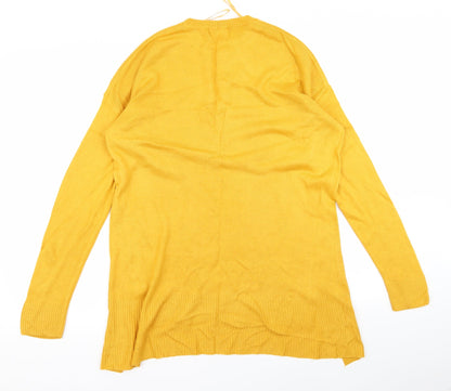 Preloved New Look Womens Yellow   Cardigan Jumper Size 6 - Back