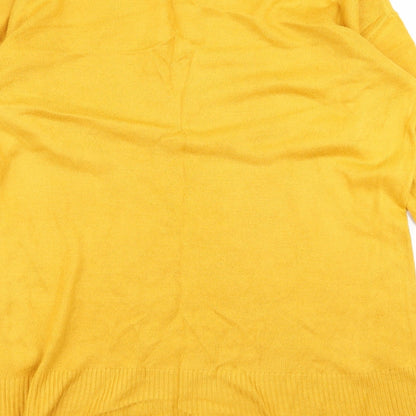 Preloved New Look Womens Yellow   Cardigan Jumper Size 6 - Label