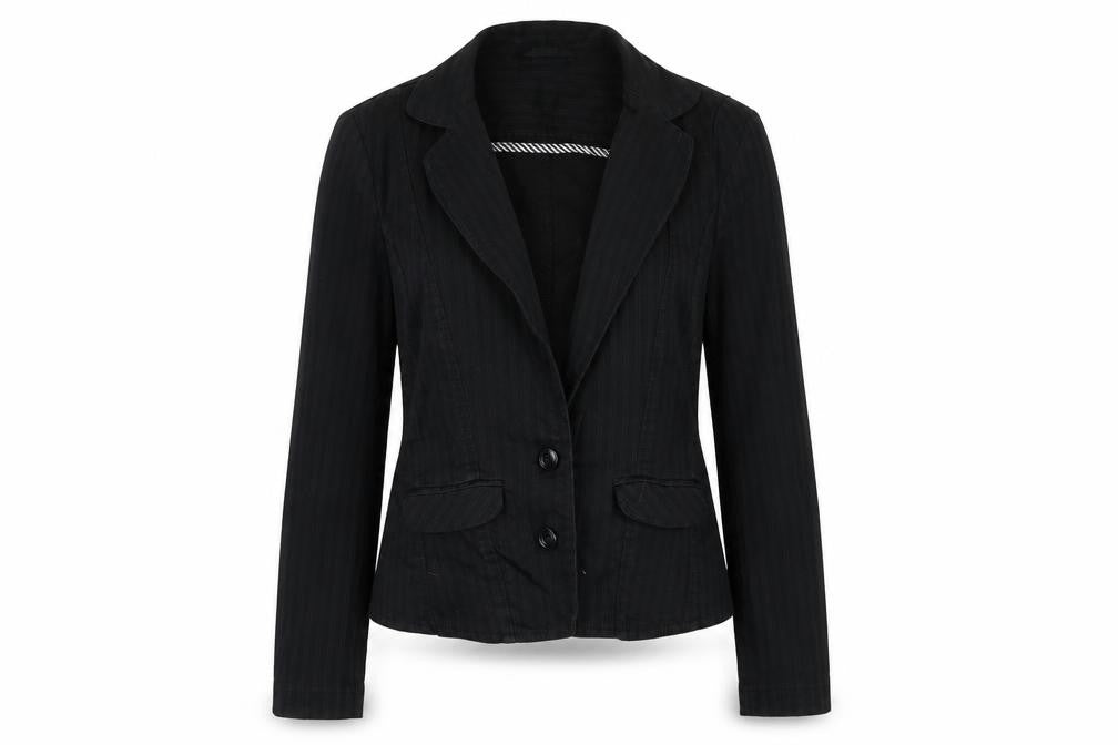 bay Womens Black Striped  Jacket  Size 10