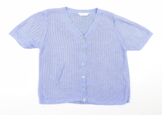 m&s Womens Blue   Cardigan Jumper Size 14