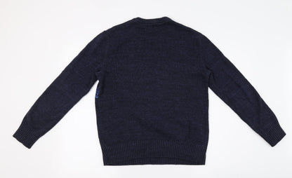Preloved Gap Mens Blue Geometric  Pullover Jumper Size XS - Back