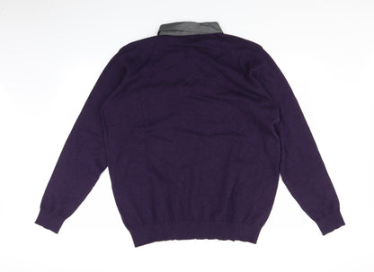Back view of ACW85 men’s purple polo, size XL