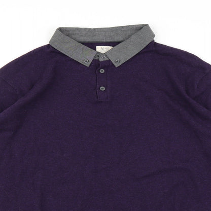 Close-up detail of ACW85 men’s purple polo, size XL