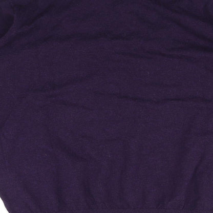 Brand and care label for ACW85 men’s purple polo, size XL