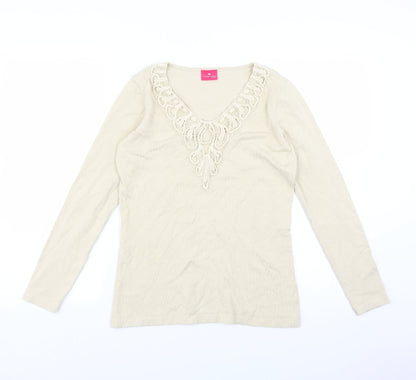 Preloved Together Womens Beige   Pullover Jumper Size XS - Front