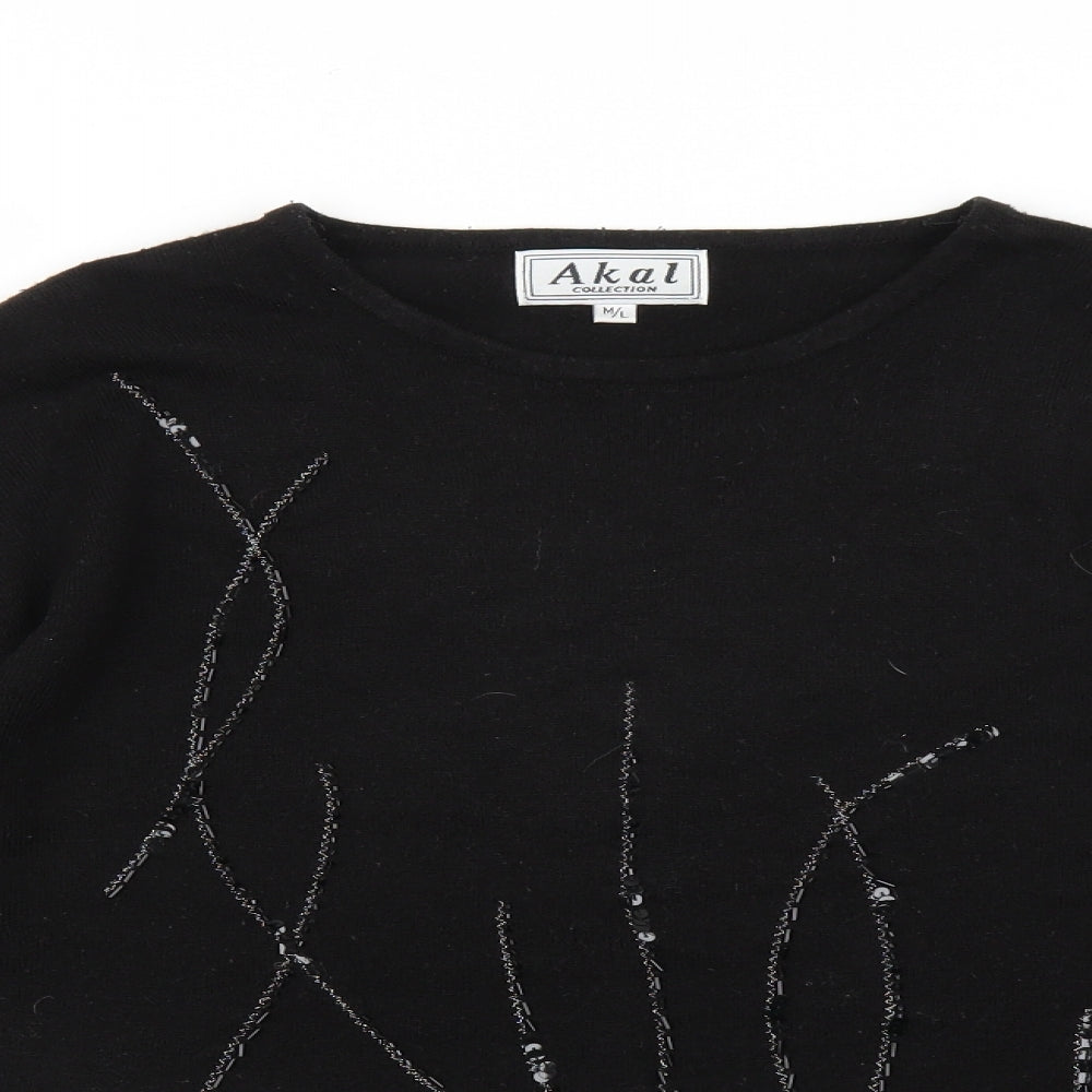 Akal Womens Black   Pullover Jumper Size M
