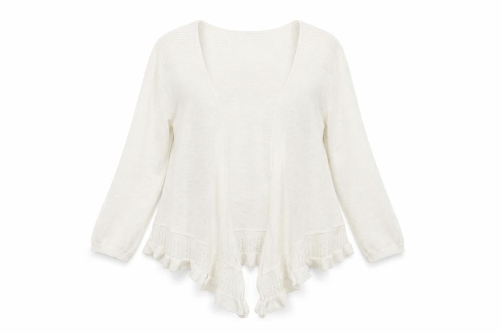Bonmarché Womens Ivory Knit Cardigan Jumper Size M