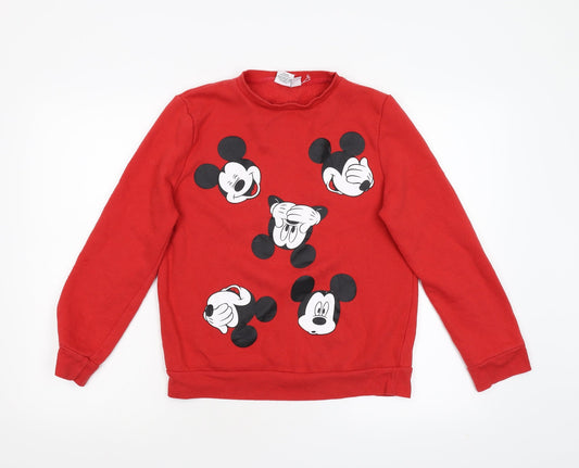 Primark Womens Red  Fleece Pullover Sweatshirt Size S