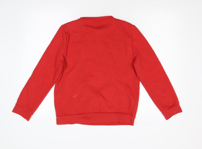 Preloved Primark Womens Red  Fleece Pullover Sweatshirt Size S - Back