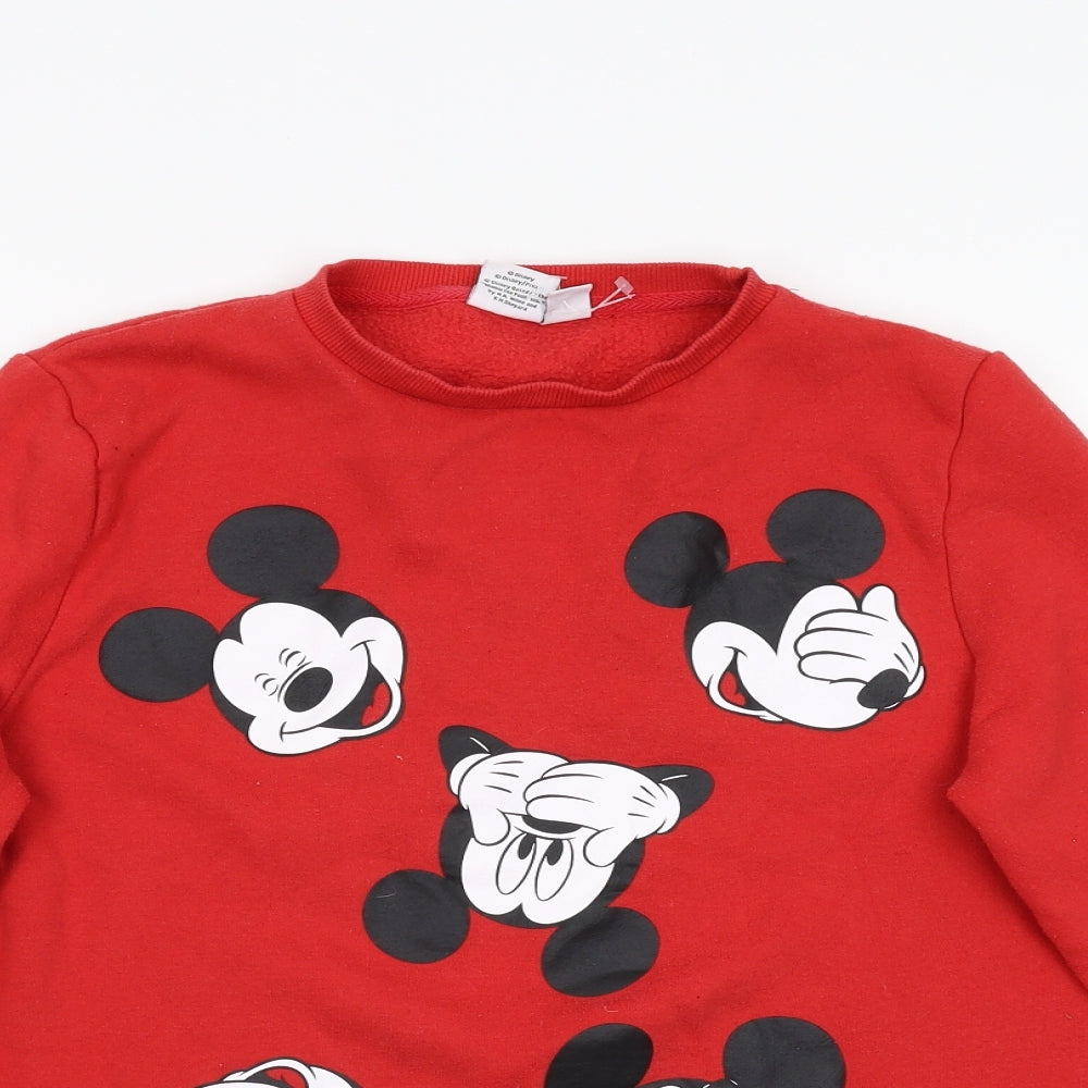 Primark Womens Red  Fleece Pullover Sweatshirt Size S