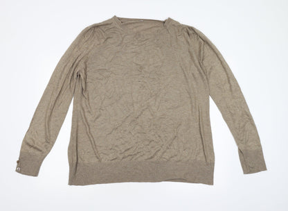 Preloved Evans Womens Brown  Knit Pullover Jumper Size 22 - Front