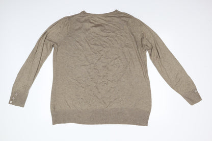 Preloved Evans Womens Brown  Knit Pullover Jumper Size 22 - Back