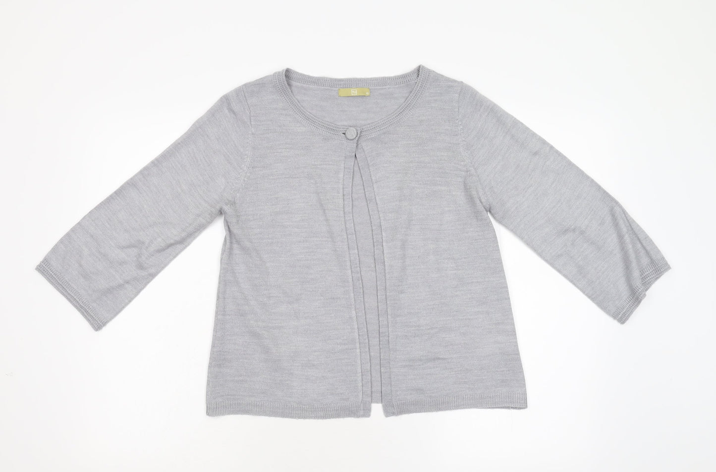 TU Womens Grey  Knit Cardigan Jumper Size 10