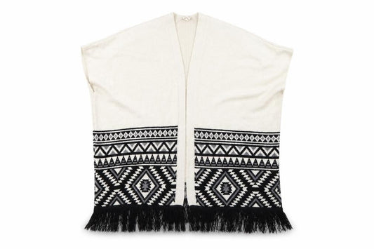 Front view of yd girls’ beige jacket poncho, size 9, years