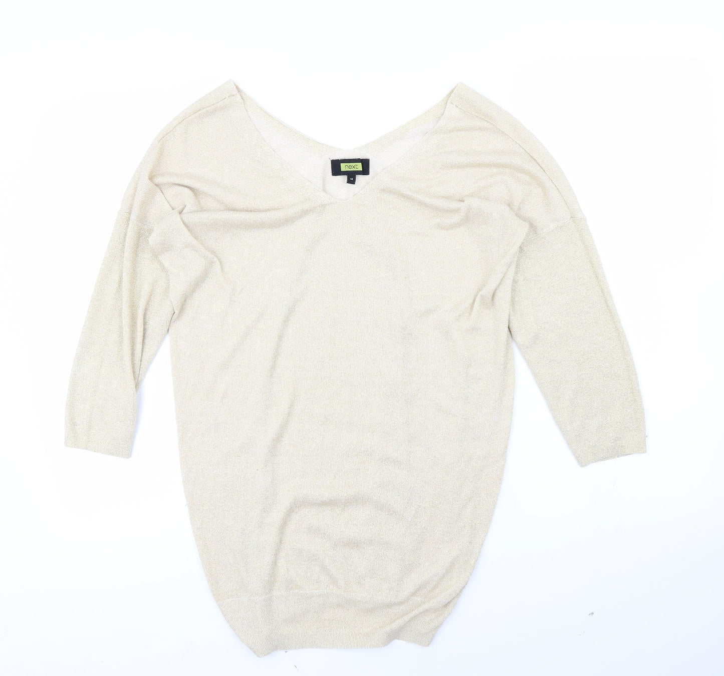 NEXT Womens Gold   Pullover Jumper Size 14