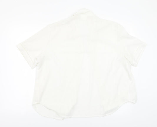 Preworn Womens White   Basic Blouse Size L