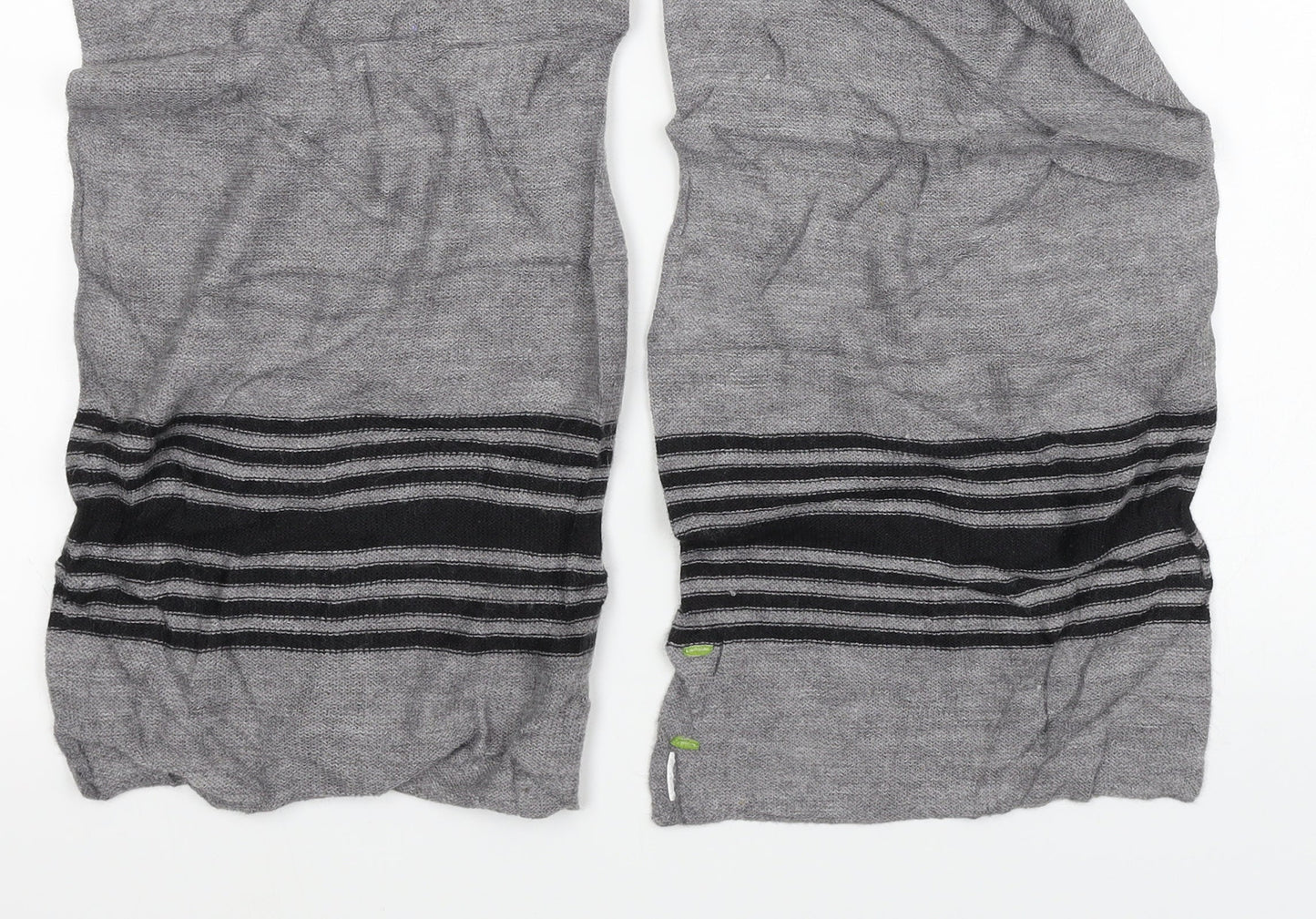 Preworn Unisex Grey Striped  Scarf  One Size