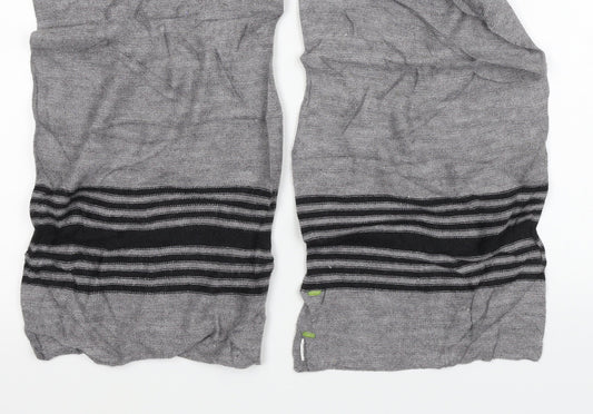 Preworn Unisex Grey Striped  Scarf  One Size