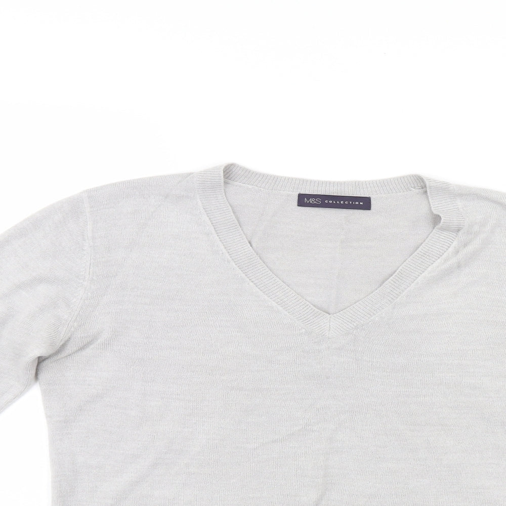 M&S Womens Grey   Pullover Jumper Size 10